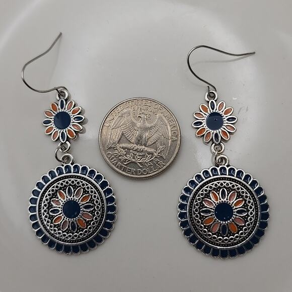 Boho Mandala Daisy Earrings - Picture 6 of 6